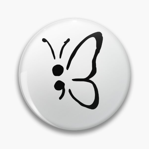 Item preview, Beautiful butterfly with semi colon with love for mental health awareness and suicide prevention in black and white designed and sold by adesignworld.