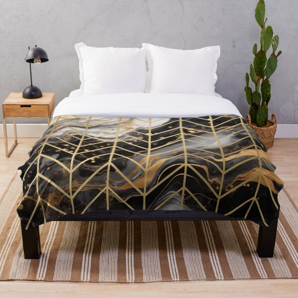 Item preview, Black & Gold Marble Chevron designed and sold by CreateHappy.