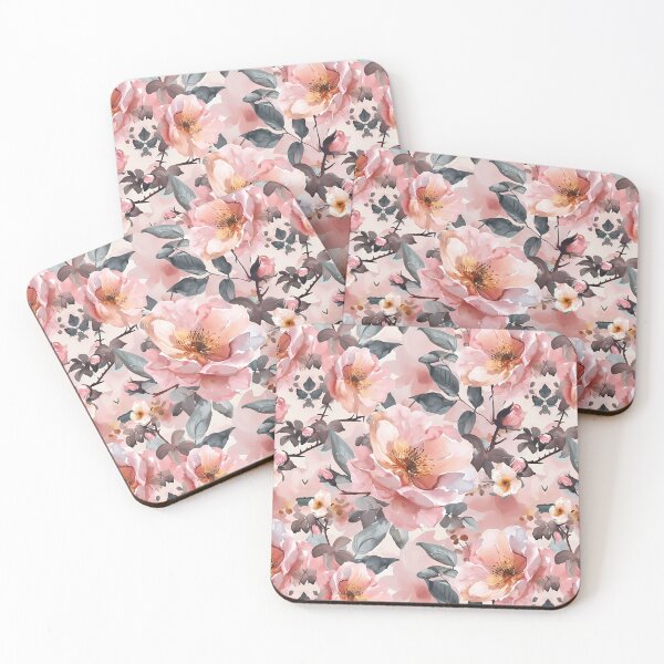 Item preview, Beautiful Soft Pink Wild Roses Flower Pattern in Pink and Peach designed and sold by CGSGraphics.
