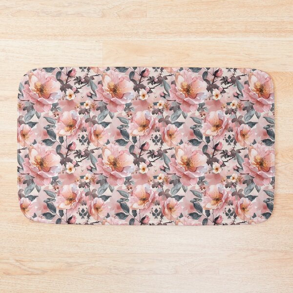 Item preview, Beautiful Soft Pink Wild Roses Flower Pattern in Pink and Peach designed and sold by CGSGraphics.