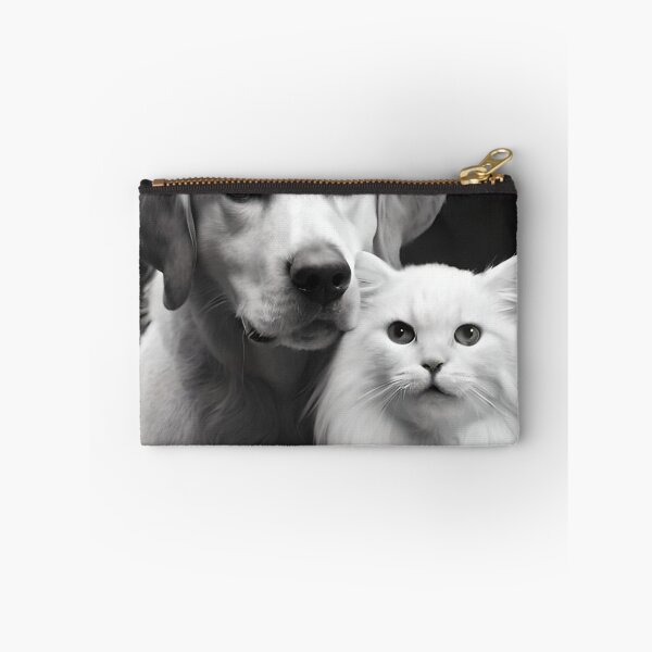 Item preview, Cute Dog and Cat together | Ai artwork | Black and White image designed and sold by GemaDesings.