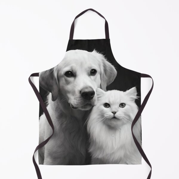 Item preview, Cute Dog and Cat together | Ai artwork | Black and White image designed and sold by GemaDesings.