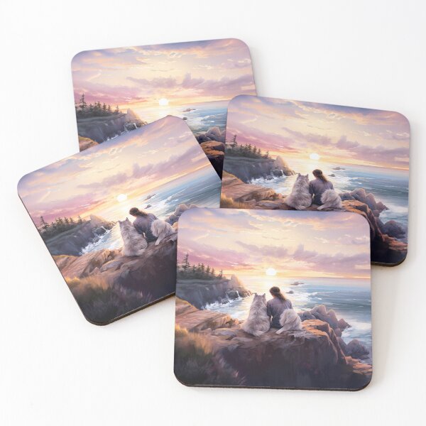 Item preview, Dog lovers water color painting - a girl and her dogs designed and sold by PawfectTeem.