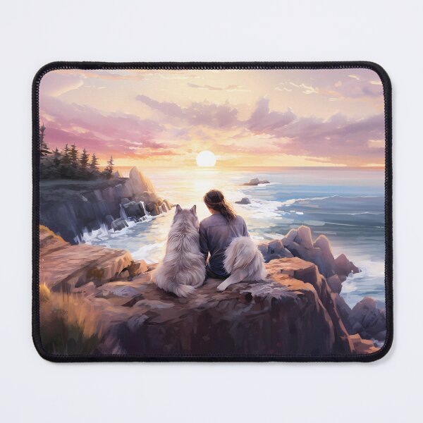 Item preview, Dog lovers water color painting - a girl and her dogs designed and sold by PawfectTeem.