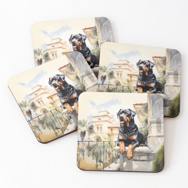 Item preview, Rottweilor sitting in front of the house designed and sold by PawfectTeem.