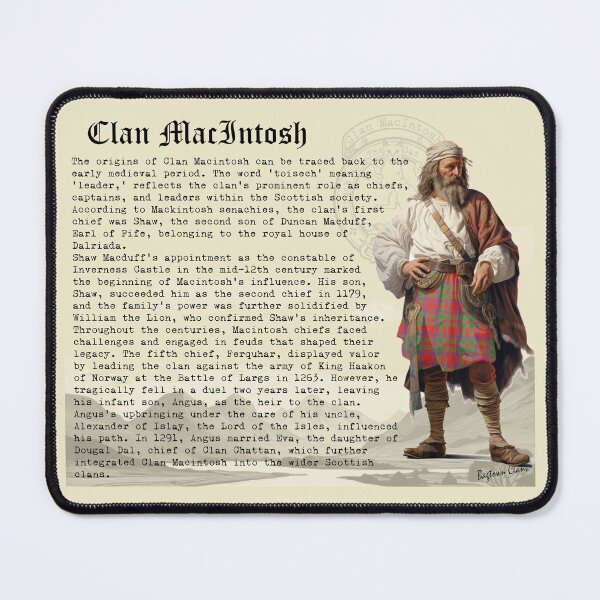 Artikelvorschau, Geschichte des schottischen MacIntosh-Clans entworfen und verkauft von BagTown Clans.