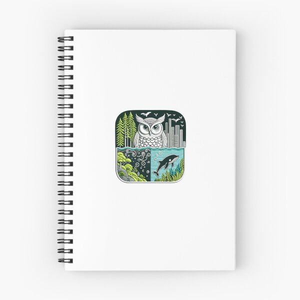 Item preview, Embroidered Owl & Whale Art | Oceanic and Avian Harmony Design designed and sold by #Adulting Central.