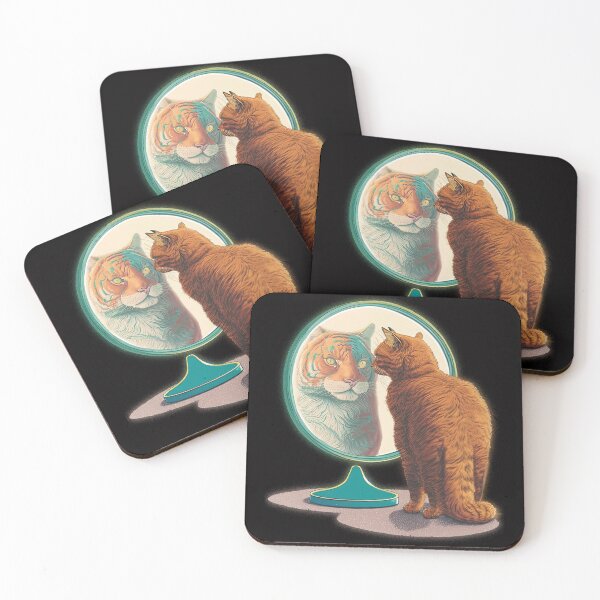 Item preview, Cute cat tiger mirror image kitty reflection meow cats designed and sold by DrawHandArt.