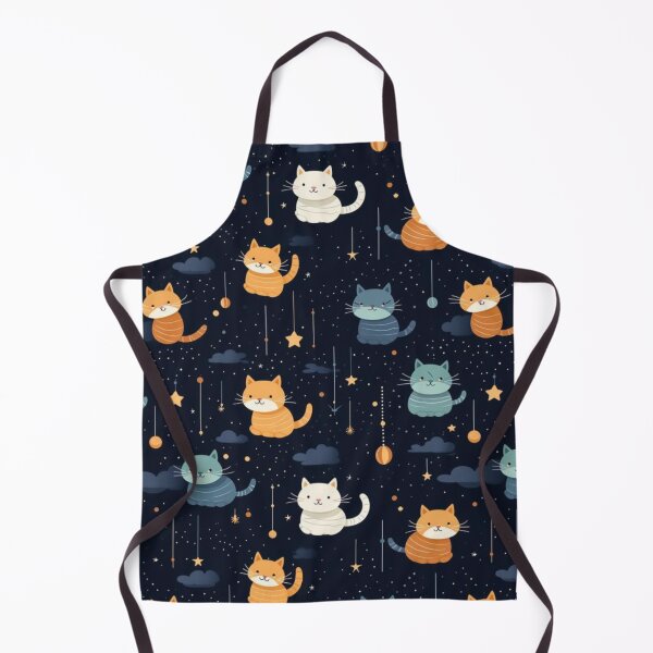 Item preview, Celestial Cat Ballet: Floating Orange and Blue Cats in Starry Wonderland designed and sold by sweet1342.