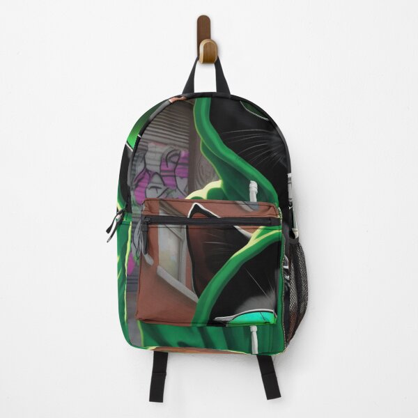 Item preview, A black cat as a rap hiphop artist in the alleyways of his home town. designed and sold by MusicalArtisty.