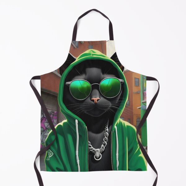 Item preview, A black cat as a rap hiphop artist in the alleyways of his home town. designed and sold by MusicalArtisty.
