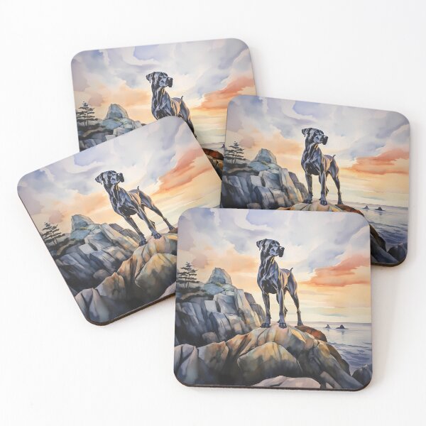 Item preview, Great Dane with nice sea view at sunset designed and sold by PawfectTeem.