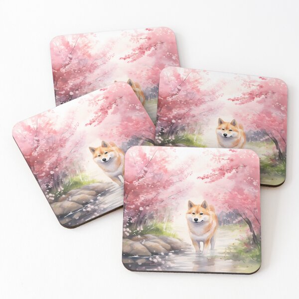 Item preview, Shibainu with Sakura tree designed and sold by PawfectTeem.