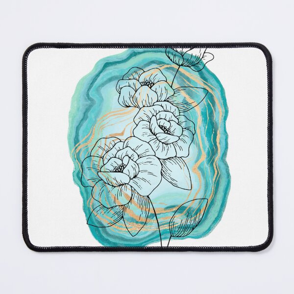 Item preview, Flowers on Blue and Gold Background designed and sold by jmggraphics.