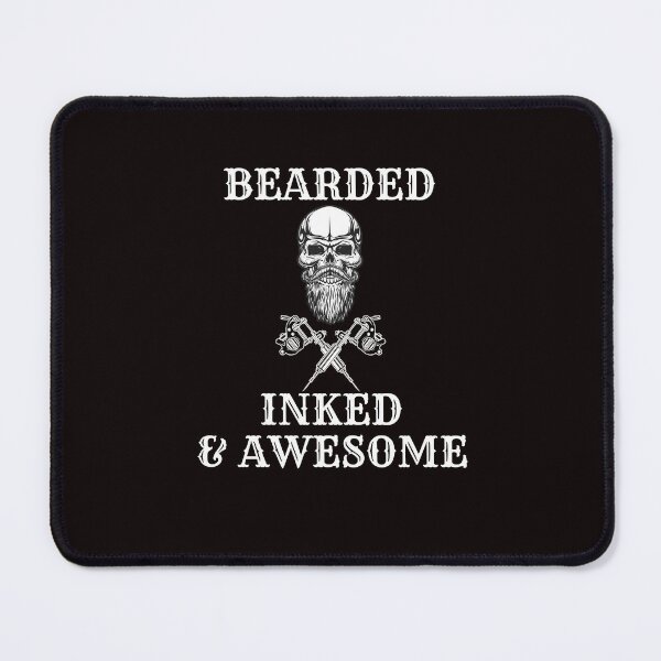 Item preview, Bearded Inked & Awesome Beard Tattoos Proud Beard Funny Dad designed and sold by MagicSD Designs.