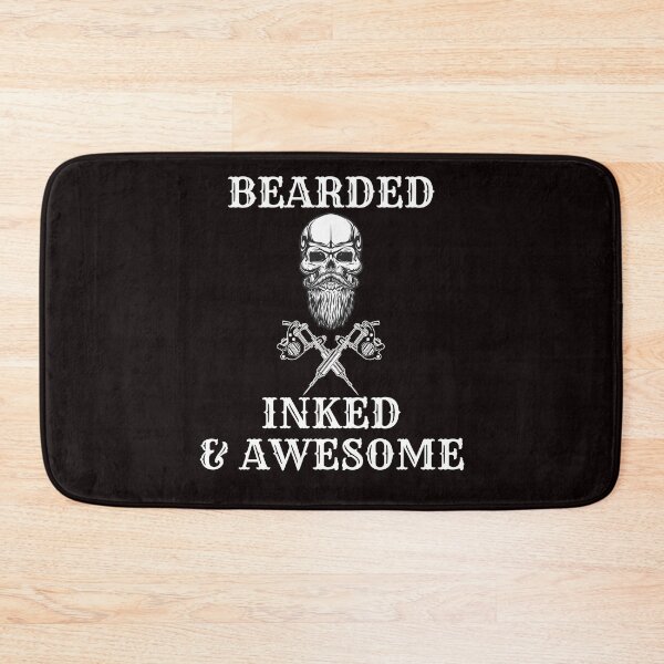 Item preview, Bearded Inked & Awesome Beard Tattoos Proud Beard Funny Dad designed and sold by MagicSD Designs.