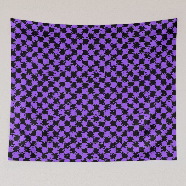 Item preview, 2D Splattered Purple and Black Checkerboard Pattern designed and sold by TheRulerofEarth.