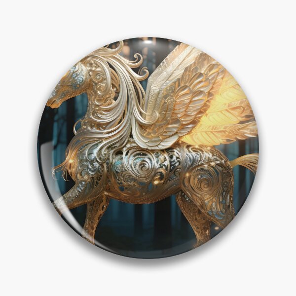 Artikelvorschau, Verzierter goldener filigraner Pegasus entworfen und verkauft von dcrc.