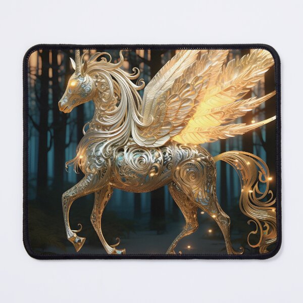 Artikelvorschau, Verzierter goldener filigraner Pegasus entworfen und verkauft von dcrc.