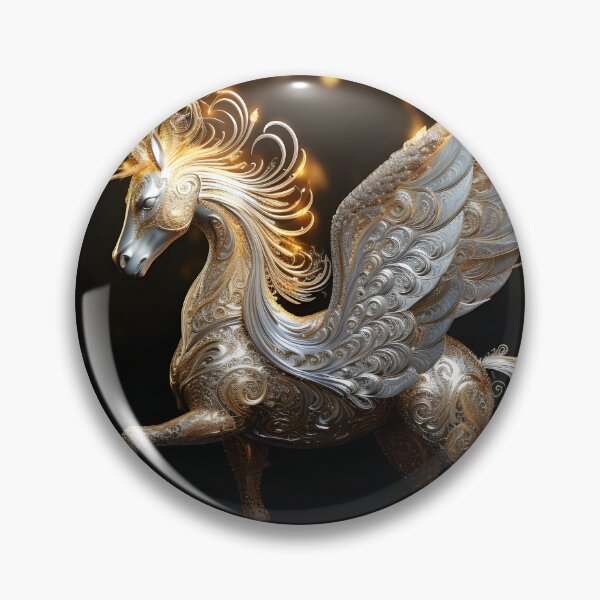 Artikelvorschau, Verzierter goldener filigraner Pegasus entworfen und verkauft von dcrc.