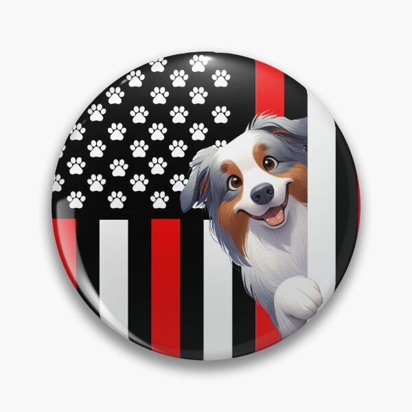 Item preview, Australian Shepherd Peeking Behind The US Flag designed and sold by TheAnimalZ00.