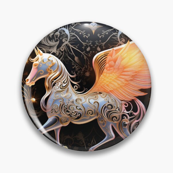Artikelvorschau, verzierter goldener filigraner Pegasus entworfen und verkauft von dcrc.