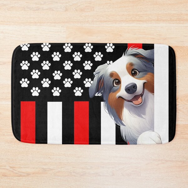 Item preview, Australian Shepherd Peeking Behind The US Flag designed and sold by TheAnimalZ00.