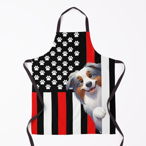 Item preview, Australian Shepherd Peeking Behind The US Flag designed and sold by TheAnimalZ00.