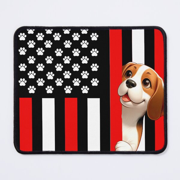 Item preview, Beagle Peeking Behind The US Flag designed and sold by TheAnimalZ00.
