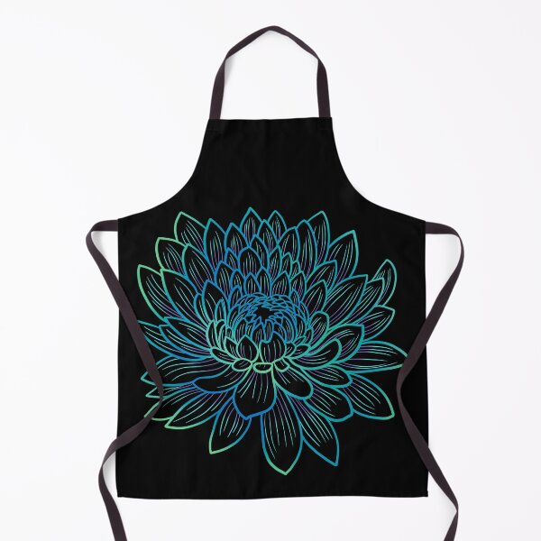 Artikelvorschau, Bunte Chrysanthemen- oder Mama-Blumenzeichnung – verblasstes Blau und Grün mit dunklen Blütenblättern entworfen und verkauft von DaveDanchuk.