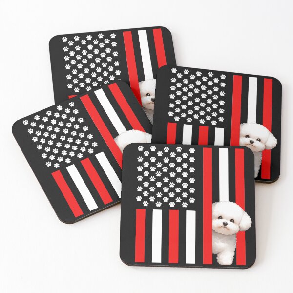Item preview, Bichon Frise Peeking Behind The American Flag designed and sold by TheAnimalZ00.