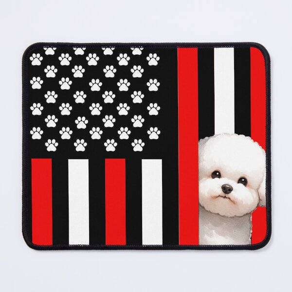Item preview, Bichon Frise Peeking Behind The American Flag designed and sold by TheAnimalZ00.