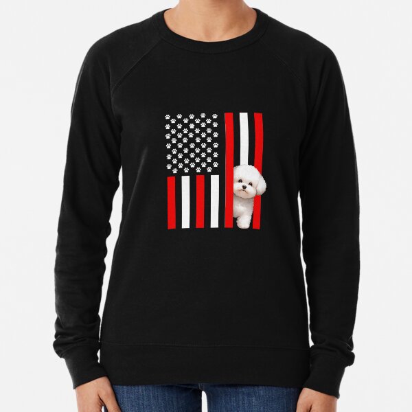Item preview, Bichon Frise Peeking Behind The American Flag designed and sold by TheAnimalZ00.