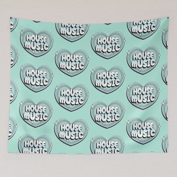 Item preview, HOUSE MUSIC  - Y2K Heart (Teal)  designed and sold by Discothreadz.