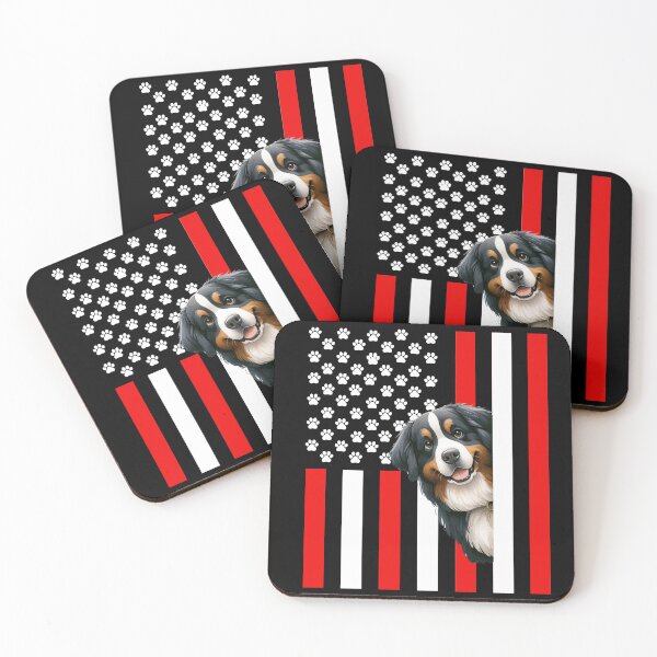 Item preview, Bernese Mountain Dog Peeking Behind The American Flag designed and sold by TheAnimalZ00.
