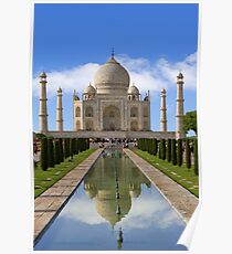 Taj Mahal with reflection. Poster