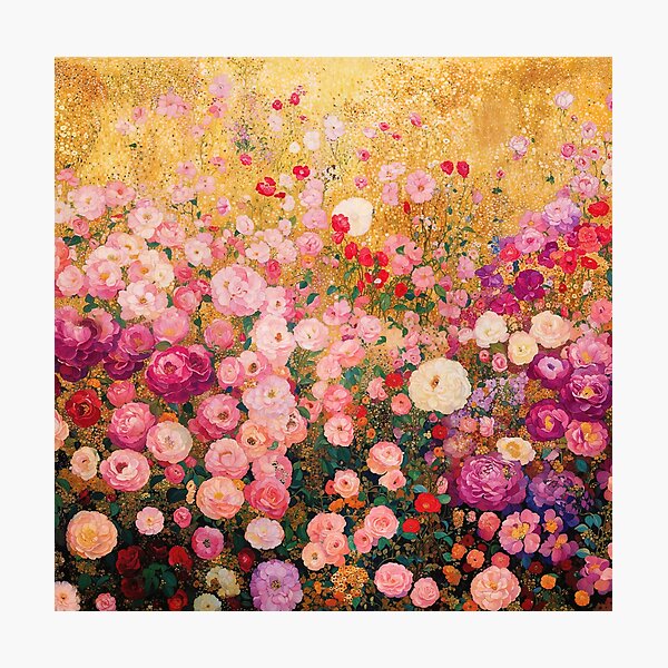 Item preview, Jardin de fleurs roses Gustav Klimt designed and sold by maniacfitness.