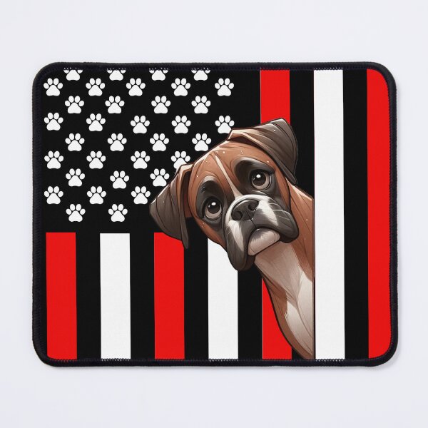 Item preview, Boxer Peeking Behind The American Flag designed and sold by TheAnimalZ00.
