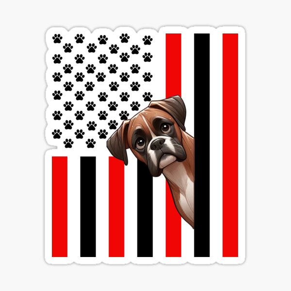 Item preview, Boxer Peeking Behind The American Flag designed and sold by TheAnimalZ00.