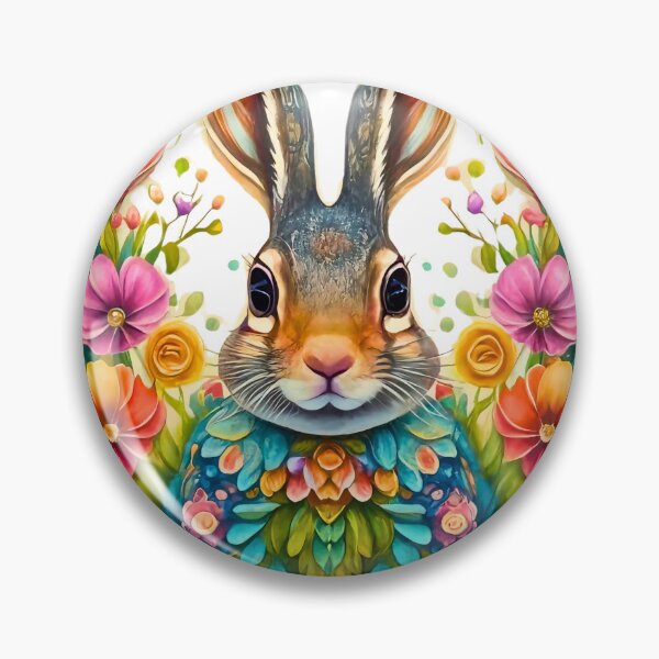Item preview, Floral Folk Art Easter Rabbit  designed and sold by RachelRebel.