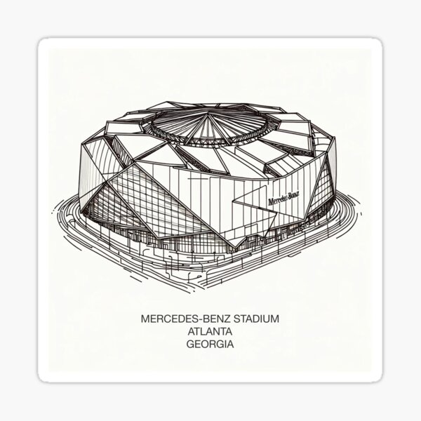 Item preview, Mercedes-Benz Stadium, Single Line Drawing designed and sold by ArtfulMiller.