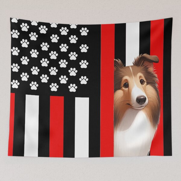 Item preview, Collie Peeking Behind The American Flag designed and sold by TheAnimalZ00.