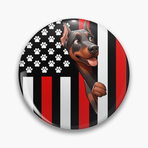 Item preview, Doberman Peeking Behind The American Flag designed and sold by TheAnimalZ00.