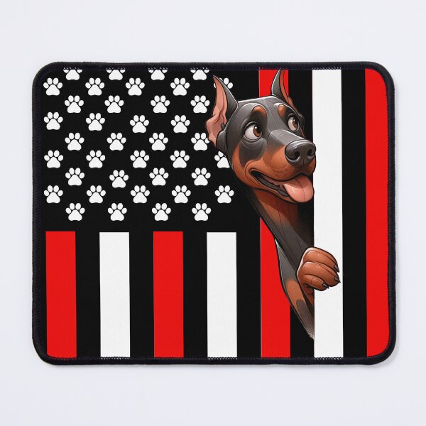 Item preview, Doberman Peeking Behind The American Flag designed and sold by TheAnimalZ00.