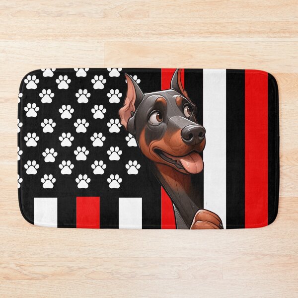 Artikelvorschau, Dobermann späht hinter die amerikanische Flagge entworfen und verkauft von TheAnimalZ00.