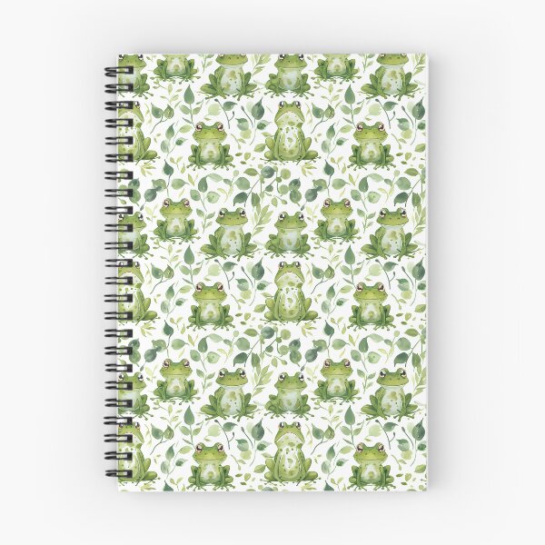 Item preview, Cute Adorable Green Frogs with Leaves  Pattern designed and sold by CGSGraphics.