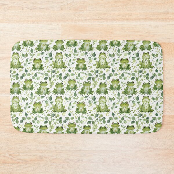 Item preview, Cute Adorable Green Frogs with Leaves Pattern designed and sold by CGSGraphics.