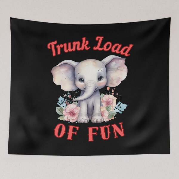 Item preview, Trunk Load Of Fun. happy elephant designed and sold by ElephantVibes.