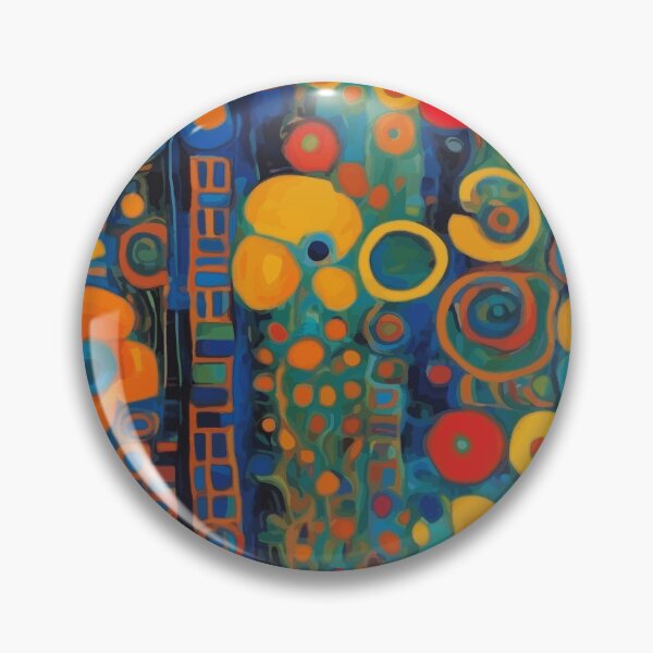 Item preview, Gustav Klimt Red and Blue Abstract Flowers  designed and sold by Vicky Brago-Mitchell®.