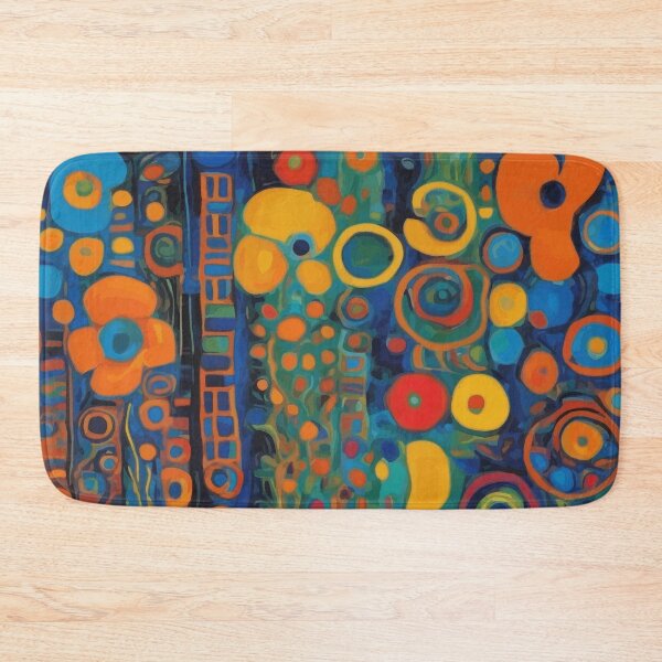 Item preview, Gustav Klimt Red and Blue Abstract Flowers  designed and sold by Vicky Brago-Mitchell®.